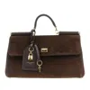 Dolce & Gabbana My Suede Tote Bag Decorated With A Sicily Padlock In Brown