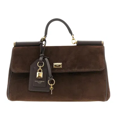 DOLCE & GABBANA SUEDE LEATHER 'MY SICILY' HANDBAG