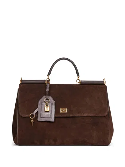 Dolce & Gabbana Suede Leather Top-handle Bag