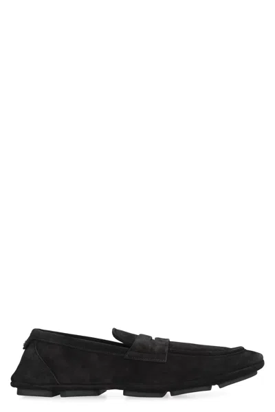 Dolce & Gabbana Suede Loafers In Black