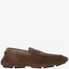 Dolce & Gabbana Dg Driver Suede Loafers In Brown