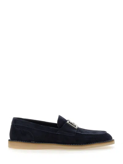Dolce & Gabbana Suede Loafers For Men In Blue