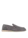 Dolce & Gabbana Dolce&gabbana Men Suede Loafers With Mini Dg Logo In Grey