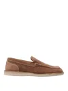 Dolce & Gabbana Brown Suede Loafers With Rubber Sole In Marrón