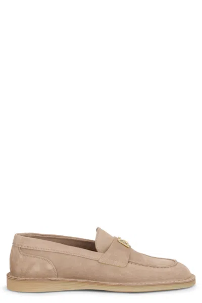 Dolce & Gabbana Suede Loafers In Neutral