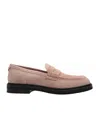 Dolce & Gabbana Suede Penny Loafers In Nude