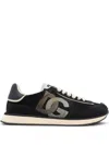 Dolce & Gabbana Low Top Leather Sneakers With Contrast Sole In Black