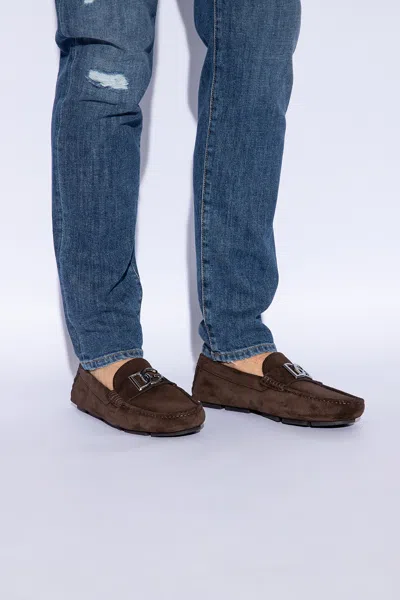 Dolce & Gabbana Suede Moccasins In Brown
