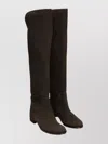 Dolce & Gabbana Suede Over-the-knee Flat Sole Boots In Brown
