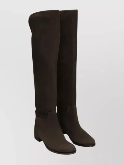 DOLCE & GABBANA SUEDE OVER-THE-KNEE FLAT SOLE BOOTS