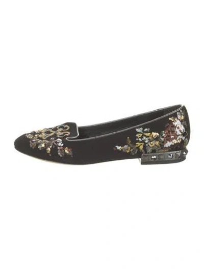 Pre-owned Dolce & Gabbana Suede Patterned Loafers In Multi