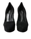 Dolce & Gabbana Suede Platform Pump In Black