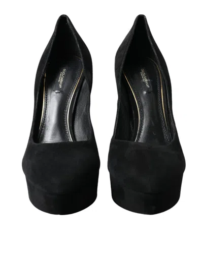 Dolce & Gabbana Suede Platform Pump In Black