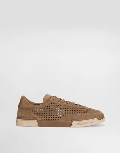 Dolce & Gabbana Suede Portofino Yacht Shoes In Beige