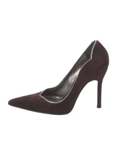 Pre-owned Dolce & Gabbana Suede Pumps In Brown