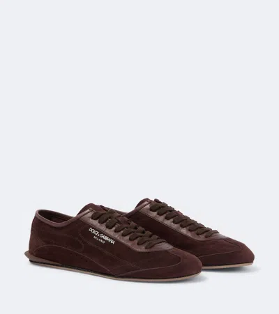Dolce & Gabbana Lipari Logo-detail Suede Sneakers In Multi