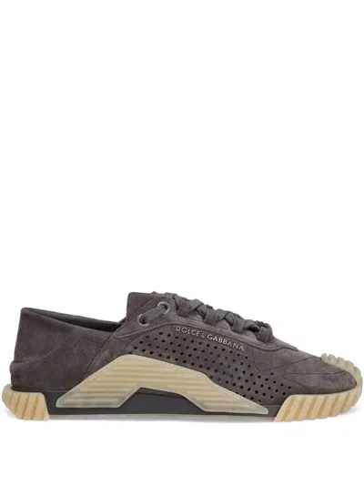Dolce & Gabbana Suede Sneakers In Grey