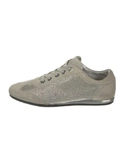 Pre-owned Dolce & Gabbana Suede Sneakers In Silver