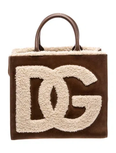 Pre-owned Dolce & Gabbana Suede Tote In Brown