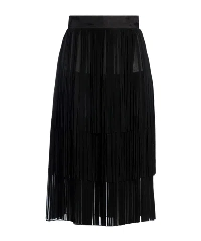 Dolce & Gabbana Suede-paneled Umbrella Skirt In Black