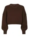 Dolce & Gabbana Round-neck Drop-shoulder Jumper In Brown