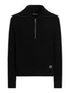 Dolce & Gabbana Wool Sweater With Wide Collar In Black