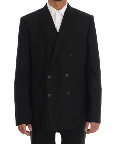 Pre-owned Dolce & Gabbana Suit Black Wool Double Breasted Slim Fit Eu54/us44 /xl Rrp $3000