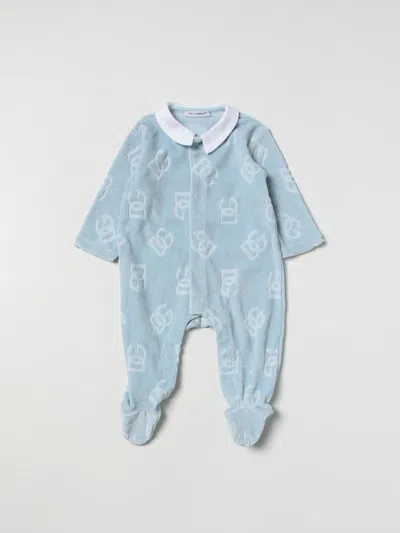 Dolce & Gabbana Babies' Suit In Cotton Blend In Gnawed Blue