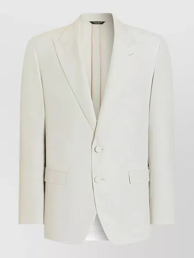 Dolce & Gabbana Suit Jacket Notch Lapel Flap Pockets In Silver