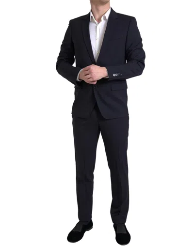 Pre-owned Dolce & Gabbana Suit Martini Blue 2 Piece Single Breasted Eu50/us40/l 2480usd