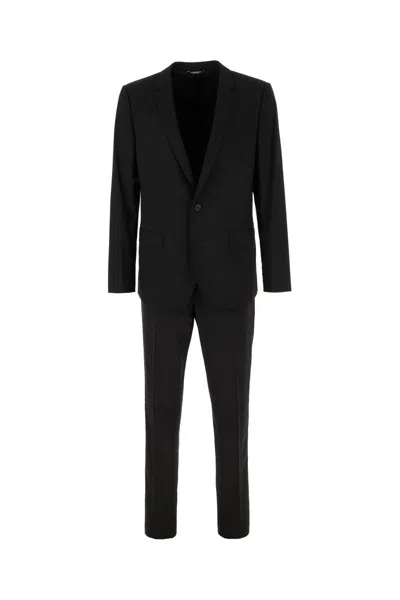 Dolce & Gabbana Midnight Blue Wool Blend Suit In Black
