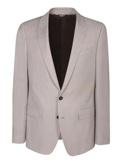 Dolce & Gabbana Single-breasted Suit In Beige