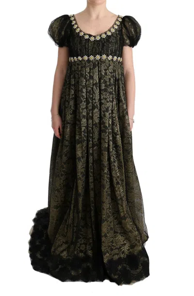 Dolce & Gabbana Crystal-embellished Lace Dress In Black