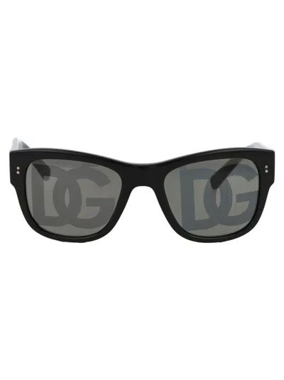 Dolce & Gabbana Domenico Logo-print Sunglasses In Black