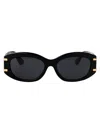 Dolce & Gabbana Womens Black Dg4502 Oval-frame Acetate Sunglasses In Black