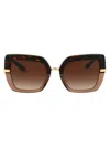 Dolce & Gabbana Havana On Transparent Brown Acetate Sunglasses In Brown