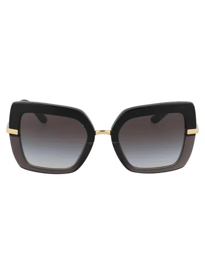 Dolce & Gabbana Dolce And Gabbana Grey Gradient Butterfly Ladies Sunglasses Dg4373 32468g 52 In Black