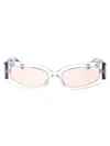 Dolce & Gabbana Transparent Rectangle-frame Sunglasses In 31336q Crystal