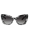 Dolce & Gabbana Lace-detail Cat Eye-frame Sunglasses In 32878g Black Lace