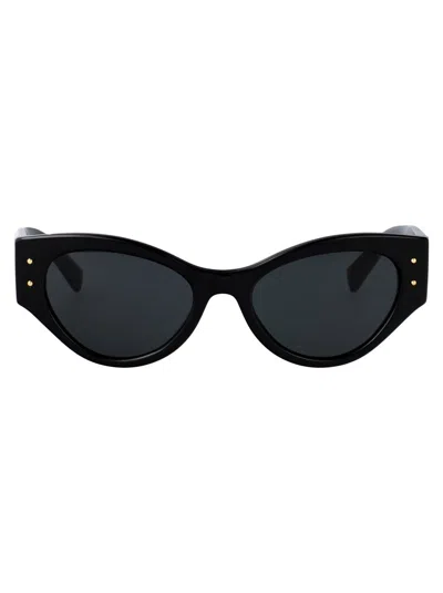 Dolce & Gabbana Black Acetate Sunglasses In Orange