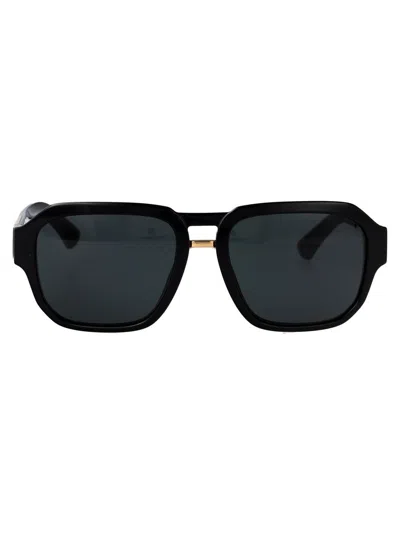 Dolce & Gabbana Black Acetate Sunglasses In Blue