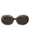 Dolce & Gabbana Leopard Black Acetate Sunglasses In Brown