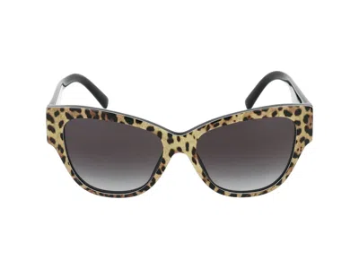 Dolce & Gabbana Sunglasses In Brown Leopard Print On Black