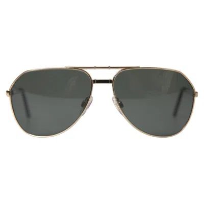 Pre-owned Dolce & Gabbana Sunglasses Dg2106 Gold Metal Frame Folding Pilot Eyewear 700usd In Green