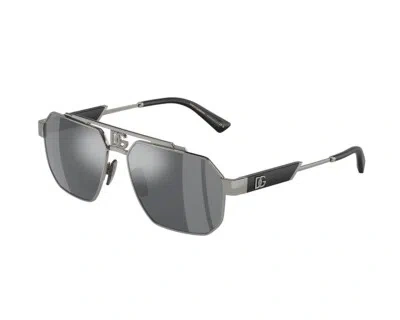 Pre-owned Dolce & Gabbana Sunglasses Dg2294 04/6g Gunmetal Grey Man In Gray