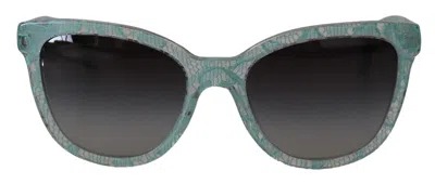 Pre-owned Dolce & Gabbana Sunglasses Dg4190 Blue Lace Acetate Crystal Round Rrp 450usd In Gray