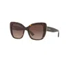 Dolce & Gabbana 54mm Gradient Butterfly Sunglasses - Havana Gradient In Havana,brown Gradient