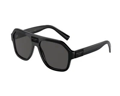 Pre-owned Dolce & Gabbana Sunglasses Dg4433 501/87 Black Grey Man In Gray