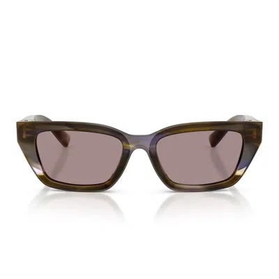 Dolce & Gabbana Sunglasses Dg4532 3447 La Striped Olive Green/purple Women In Multi