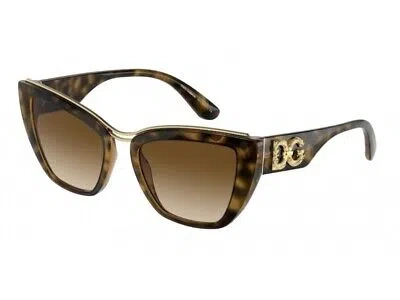 Pre-owned Dolce & Gabbana Sunglasses Dg6144 502/13 Havana Brown Woman